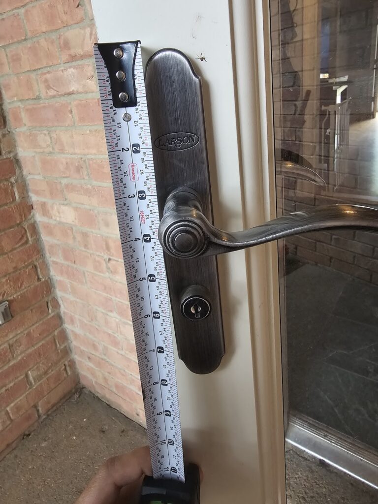 Exterior view of Larson storm door after lock rekey service in Cordova, TN